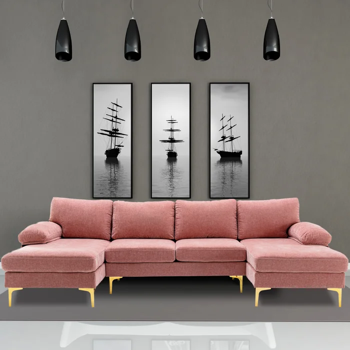 Яркий диван в интерьере гостиной - фото идеи для обустройства