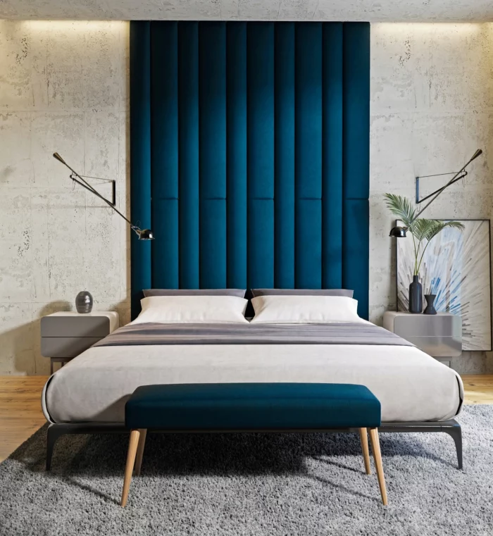 Изголовье кровати – фото в интерьере современной спальни